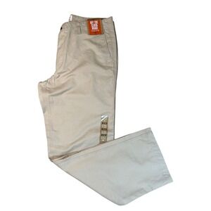 Dockers Off The Clock Khaki Straight Fit D2 Mens Pants 36x32 Flat Front Tan New